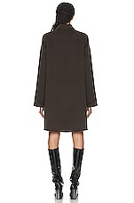 Loewe Trapeze Coat in Dark Chocolate Brown, view 3, click to view large image.