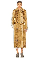 Loewe Blurred Print Trench Coat in Beige & Multi, view 1, click to view large image.
