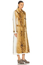 Loewe Blurred Print Trench Coat in Beige & Multi, view 2, click to view large image.