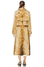 Loewe Blurred Print Trench Coat in Beige & Multi, view 3, click to view large image.
