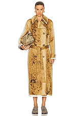 Loewe Blurred Print Trench Coat in Beige & Multi, view 4, click to view large image.