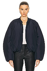 Loewe Padded Bomber Jacket in Dark Navy, view 2, click to view large image.