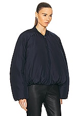 Loewe Padded Bomber Jacket in Dark Navy, view 3, click to view large image.