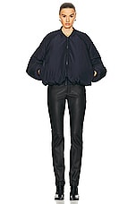 Loewe Padded Bomber Jacket in Dark Navy, view 5, click to view large image.