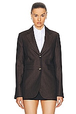Loewe Tailored Jacket in Dark Brown, view 2, click to view large image.