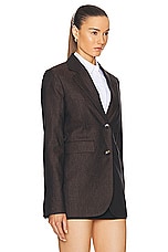 Loewe Tailored Jacket in Dark Brown, view 3, click to view large image.