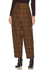 Loewe Check Trouser in Rust Red, view 1, click to view large image.