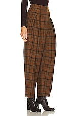Loewe Check Trouser in Rust Red, view 2, click to view large image.