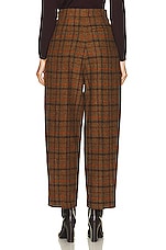 Loewe Check Trouser in Rust Red, view 3, click to view large image.