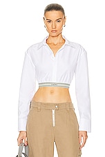Loewe Cropped Shirt in Optic White, view 1, click to view large image.