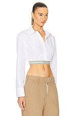 Loewe Cropped Shirt in Optic White, view 2, click to view large image.