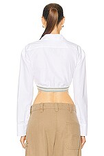 Loewe Cropped Shirt in Optic White, view 3, click to view large image.