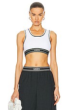 Loewe Cropped Tank Top in White, view 1, click to view large image.