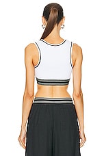 Loewe Cropped Tank Top in White, view 3, click to view large image.