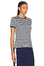 Loewe Slim Fit T-shirt in White & Navy, view 2, click to view large image.