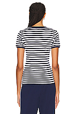 Loewe Slim Fit T-shirt in White & Navy, view 4, click to view large image.