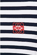 Loewe Slim Fit T-shirt in White & Navy, view 6, click to view large image.