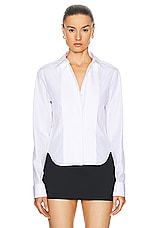 Loewe Pleated Shirt in Optic White, view 1, click to view large image.