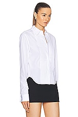 Loewe Pleated Shirt in Optic White, view 2, click to view large image.