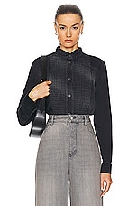 Loewe Pleated Shirt in Washed Black, view 1, click to view large image.
