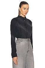 Loewe Pleated Shirt in Washed Black, view 2, click to view large image.
