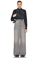 Loewe Pleated Shirt in Washed Black, view 4, click to view large image.