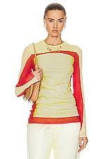 Loewe Trompe L'oeil Top in Yellow & Red, view 1, click to view large image.