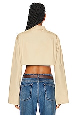 Loewe Cropped Shirt in Cafe Latte, view 3, click to view large image.