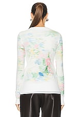 Loewe Blurred Print Top in White & Multi, view 3, click to view large image.