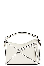 Loewe Puzzle Small Bag in Soft White, view 3, click to view large image.