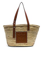 Loewe Basket Bag in Natural & Tan, view 1, click to view large image.