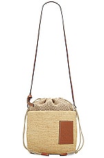 Loewe Luxury Pochette Bag In Raffia Anagram Jacquard And Calfskin For in  Natural