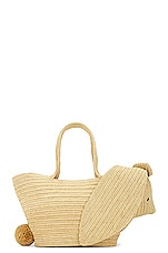 Loewe Bunny Basket Small Bag in Natural, view 3, click to view large image.