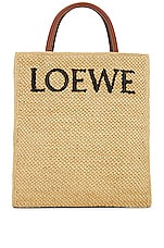 Loewe Standard A4 Tote Bag in Natural & Black, view 1, click to view large image.