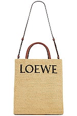 Loewe Standard A4 Tote Bag in Natural & Black, view 6, click to view large image.