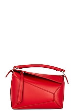 Loewe Puzzle Edge Mini Bag in Red, view 3, click to view large image.