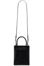 LOEWE Raffia Calfskin Standard A5 Tote Bag Natural Black 1290050