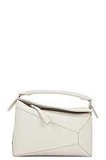 Loewe Puzzle Edge Small Bag in Soft White, view 3, click to view large image.