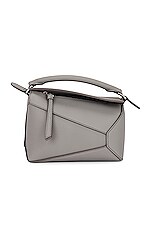Loewe Puzzle Edge Mini Bag in Pearl Grey, view 3, click to view large image.
