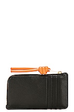 Loewe Knot Coin Cardholder in Black & Bright Orange, view 2, click to view large image.