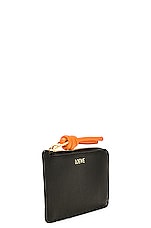 Loewe Knot Coin Cardholder in Black & Bright Orange, view 3, click to view large image.