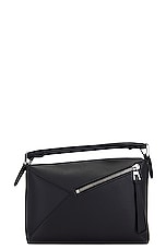 Loewe Puzzle Edge Small Bag in Black, view 3, click to view large image.