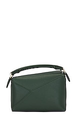 Loewe Puzzle Edge Mini Bag in Bottle Green, view 3, click to view large image.