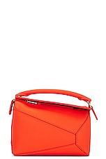 Loewe Puzzle Edge Mini Bag in Vivid Orange, view 1, click to view large image.