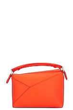Loewe Puzzle Edge Mini Bag in Vivid Orange, view 3, click to view large image.