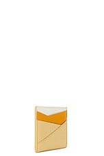 Loewe Puzzle Multicolor Plain Cardholder in Sunflower, Soft White, & Dark Butter, view 3, click to view large image.