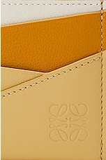 Loewe Puzzle Multicolor Plain Cardholder in Sunflower, Soft White, & Dark Butter, view 6, click to view large image.