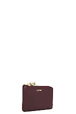 Loewe Pebble Coin Cardholder in Burgundy, view 3, click to view large image.
