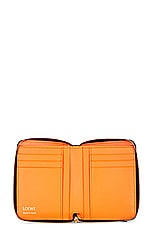 Loewe Knot Slim Zip Compact Wallet in Black & Bright Orange, view 4, click to view large image.