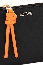 Loewe Knot Slim Zip Compact Wallet in Black & Bright Orange, view 7, click to view large image.